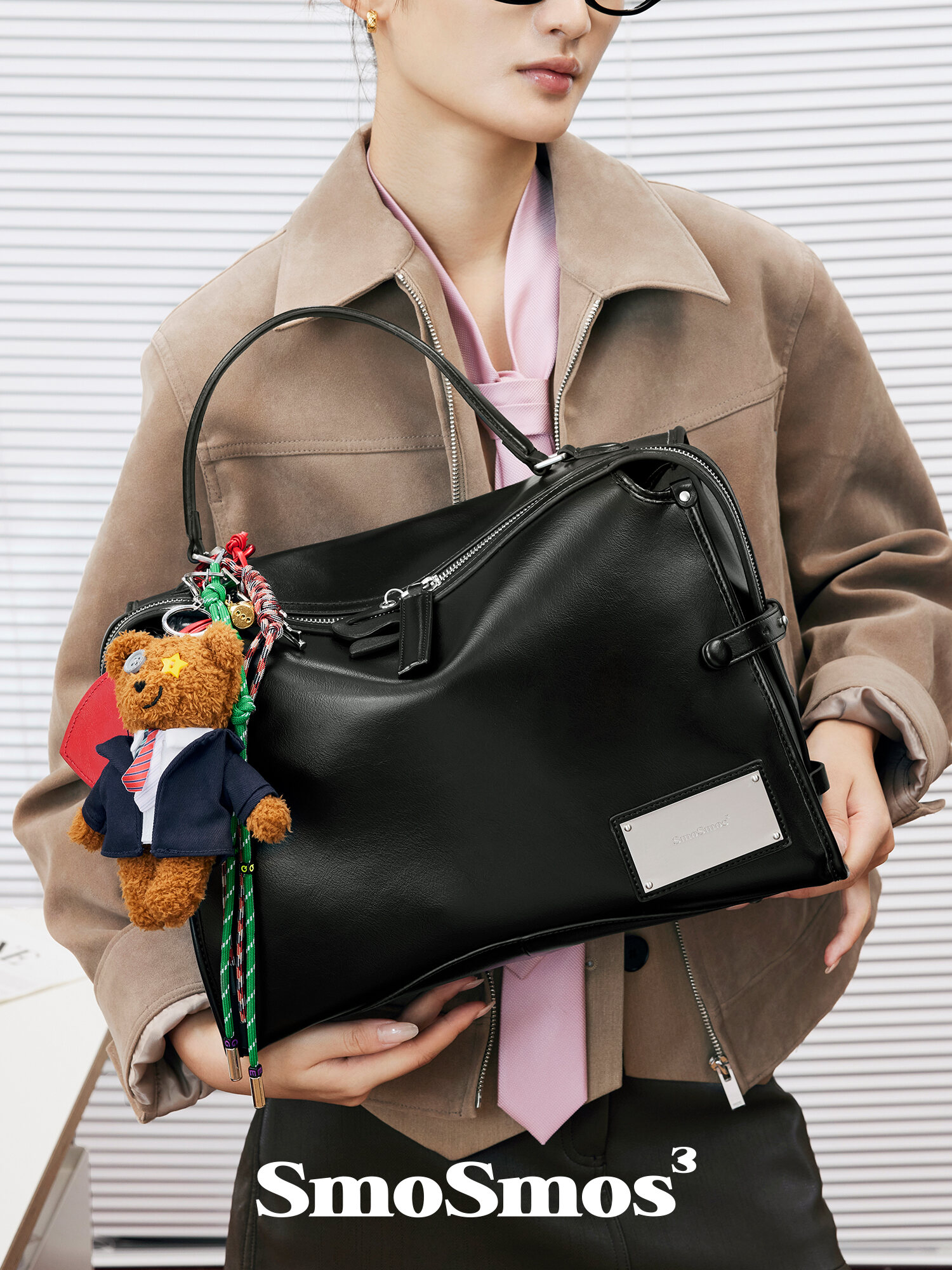 Large Capacity Smosmos Leather Backpack Original Double Shoulder Commuter Travel Bag Laptop Mountain Climbing Bag Fashion Trend. 