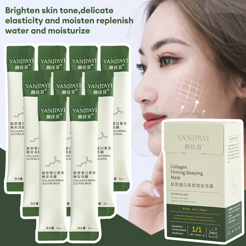 Hộp 20 Gói Mặt Nạ Ngủ Thạch Collagen YANJIAYI - Nâng Cơ Bổ Sung Collagen Căng Mịn Da Cấp Nước Dưỡng Ẩm