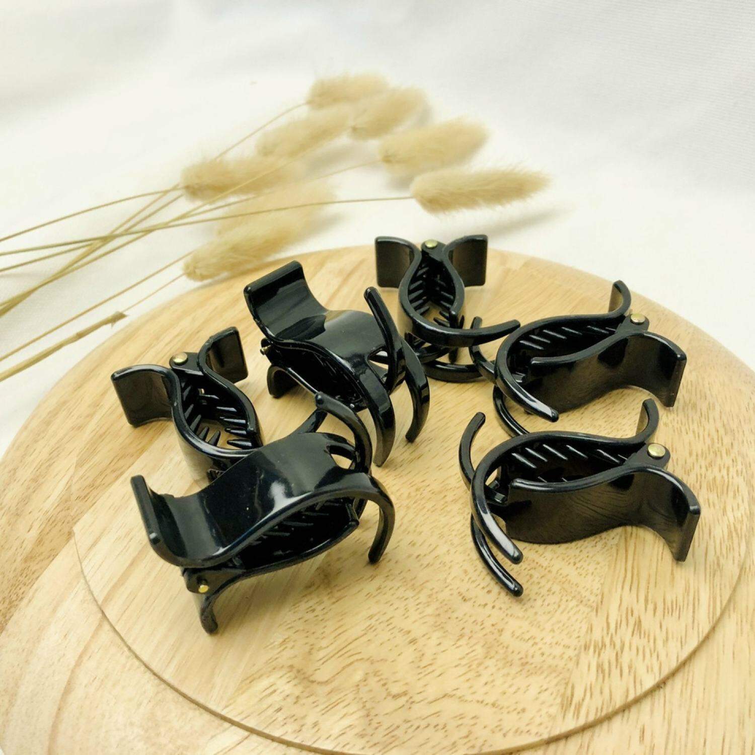 Set 12 kẹp tóc càng cua 3 răng màu đen bóng