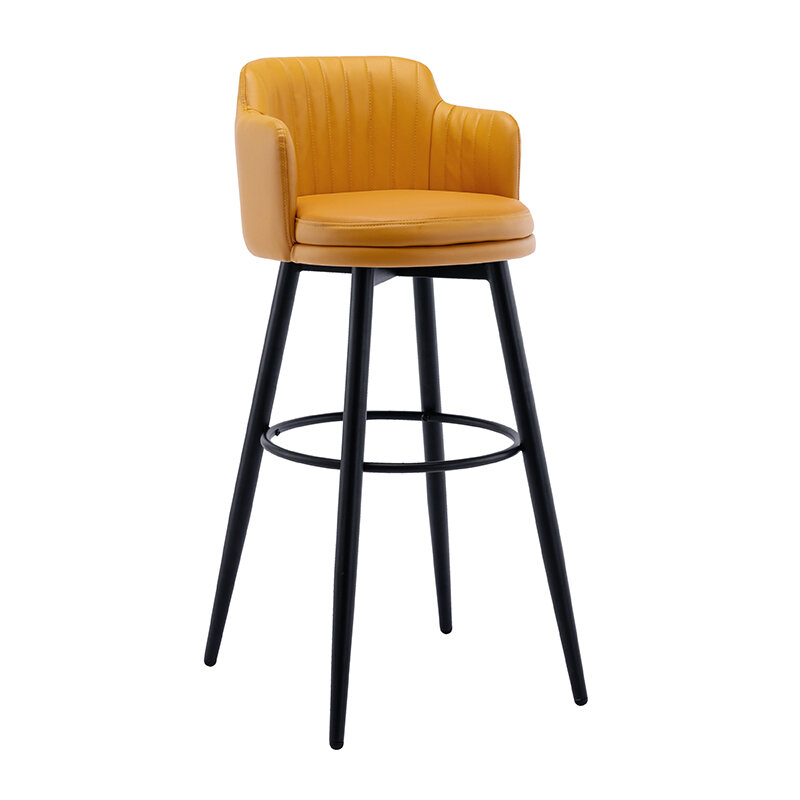 mustard chair and stool