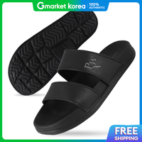 Pwx Amplifier Aqua Unisex 2-Strap Velcro Slippers Black Fashion
