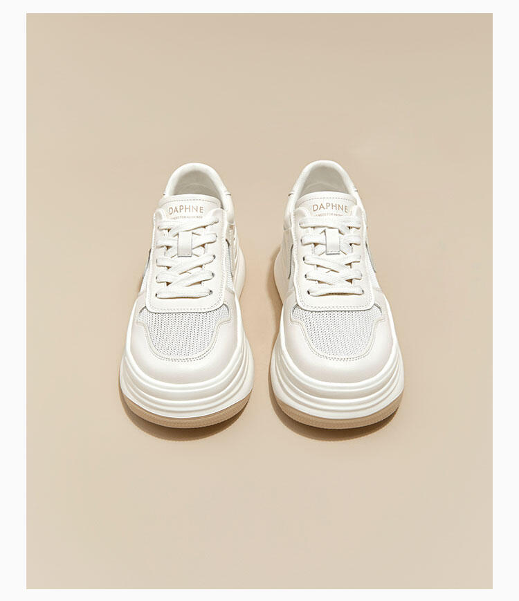 Daphne Trendy Thick Bottom Casual White Shoes Spring 2025 Women's Versatile Comfortable Heightening Fashionable Flat Shoes · v12