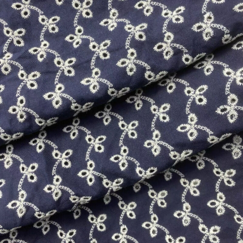 Pure Cotton Embroidered Lace Fabric Hollow out Design for Skirts And Dresses Home Textiles Spring Summer Seasonal Use