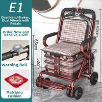JIEYUNMAO | Portable Elderly Walker Trolley Foldable Shopping Cart