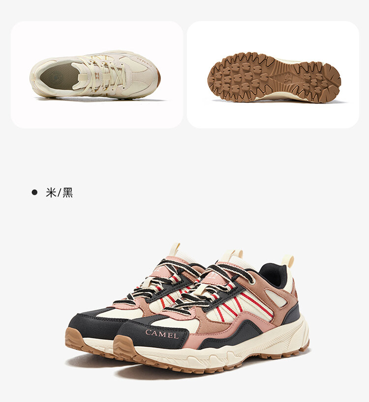 Camel Women's Shoes 2024 Autumn New Sports Shoes Women Abrasion Resistant Non Slip Breathable Outdoor Casual Hiking Shoes Men