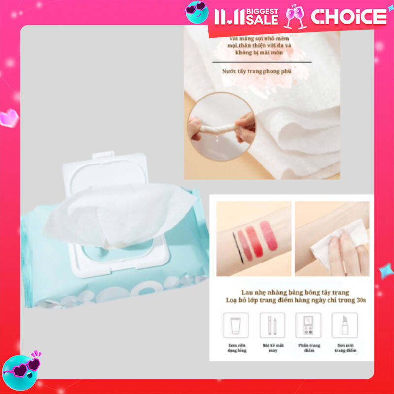 Khăn ướt tẩy trang CAFORU nội địa trung, khăn tẩy trang dịu nhẹ 1 gói 60 tờ