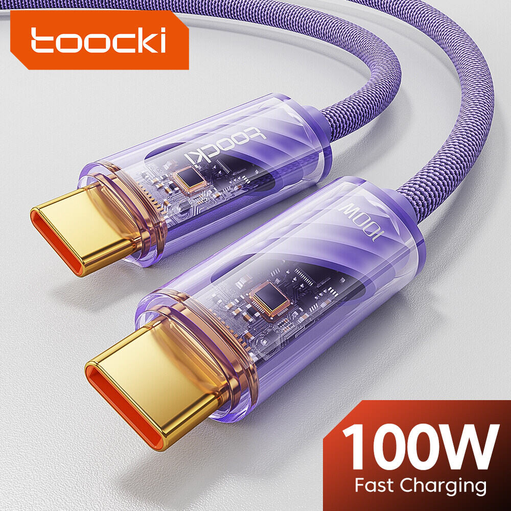 Toocki cáp usb c trong suốt loại c để loại usb c cáp 60w pd nhanh chóng sạc dây sạc loại-c 5a cáp cho oppo vivo samsung xiaomi realme sạc điện thoại di động dữ liệu dây