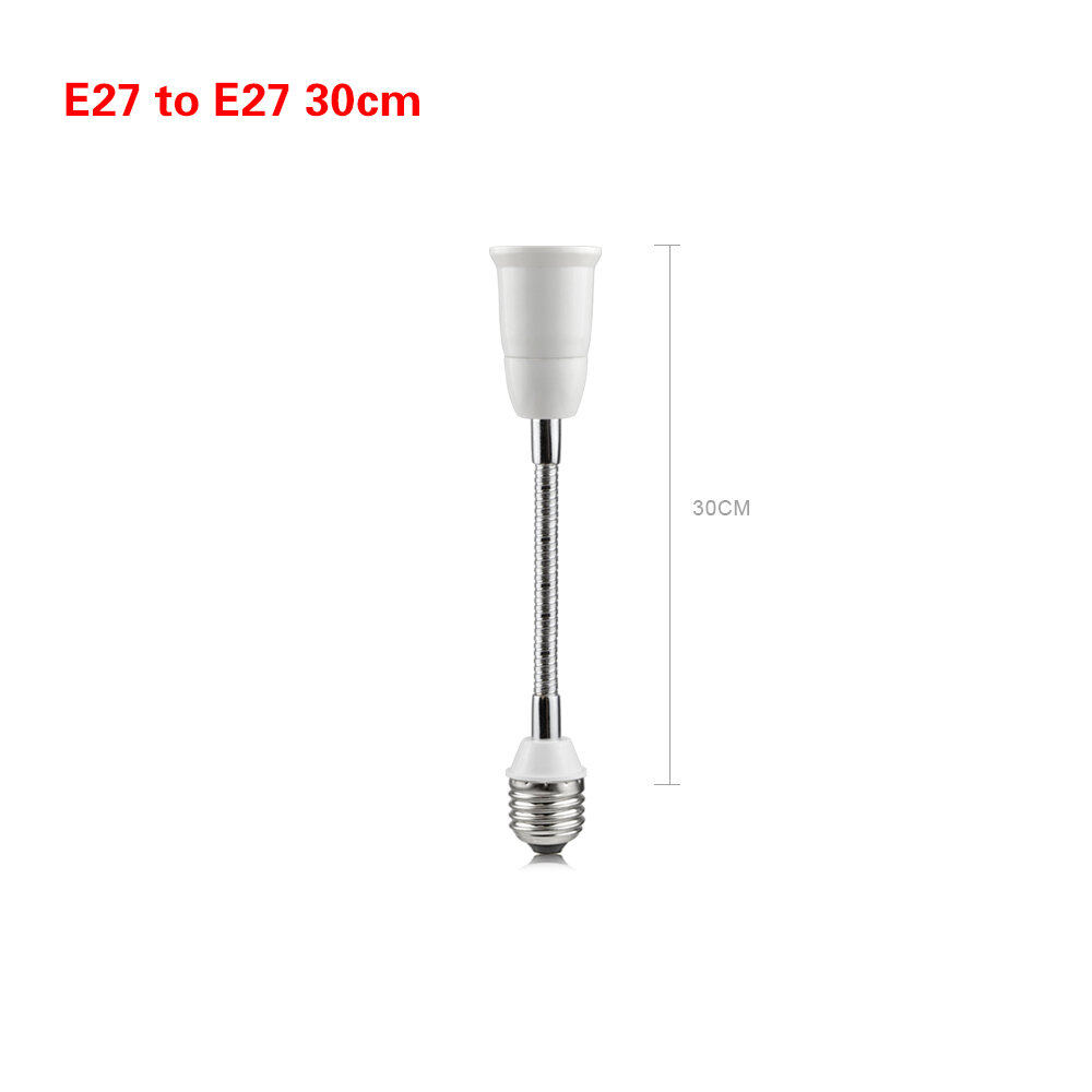 20/30/40/50/60cm E27 to E27 Base LED Lamp Holder Extension Adapter Converter Screw Socket Extender Light Bulb Holder