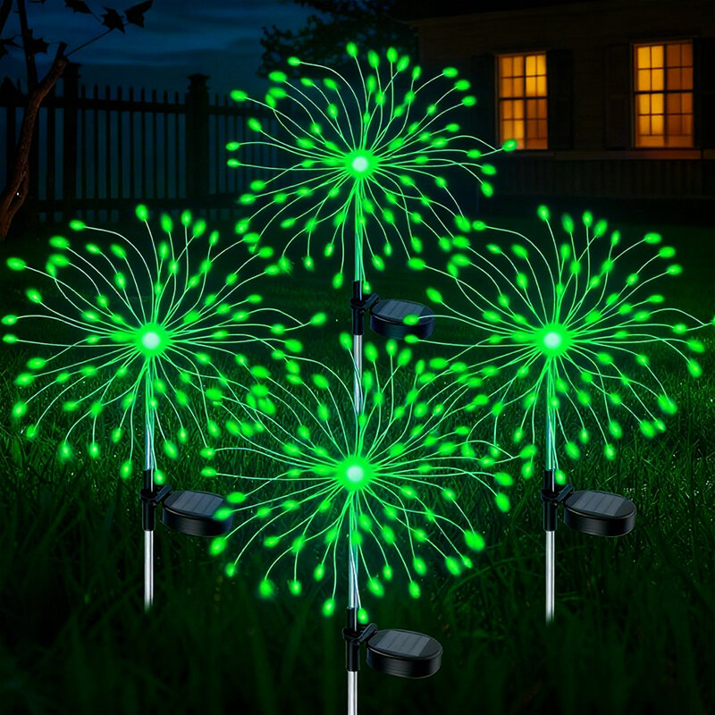 Outdoor LED Solar Pathway Light Fairy Firework Decor Garden Waterproof Solar Lights for Patio Lawn Balcony Yard Street