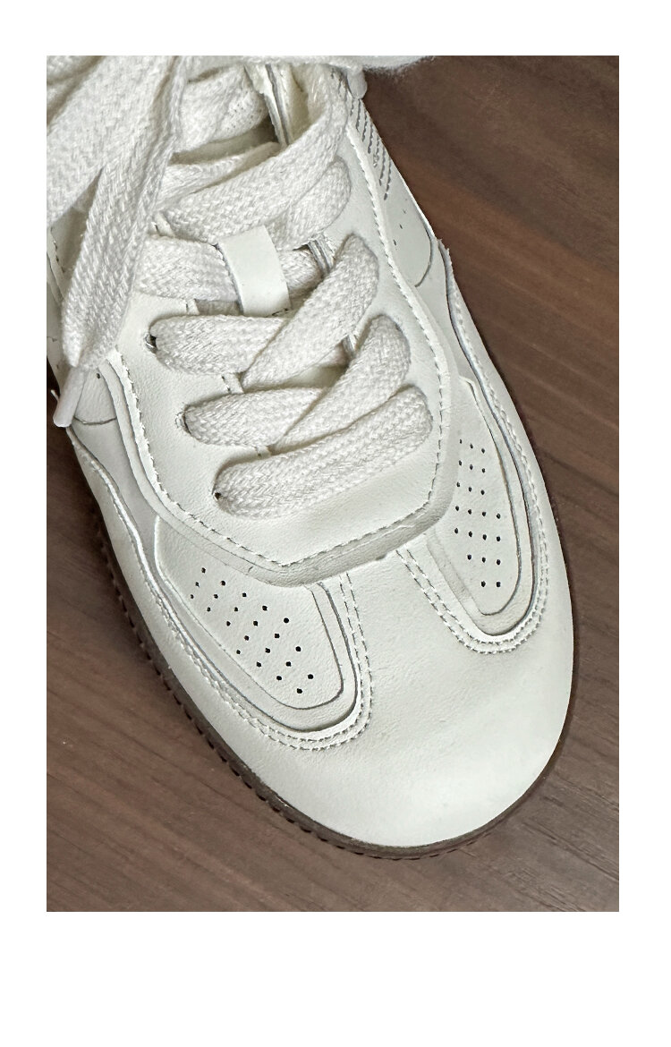 Classic Genuine Leather Flat Bottom Sports Shoes Women's Casual Fashion Sneakers Easy to Wear Cross Buckle round Toe Rubber Sole · v8