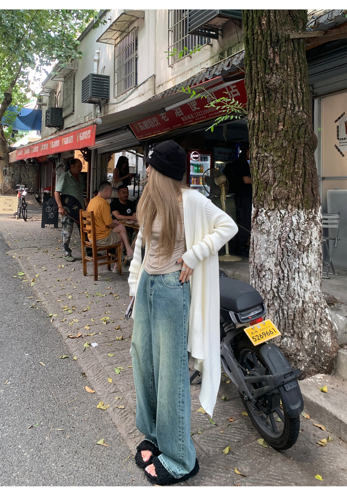 High Waist Wide Leg Jeans Women's Loose Fit Washed out Style Spring Autumn Denim Pants by LUU Peach Joy Slimming Effect · v2