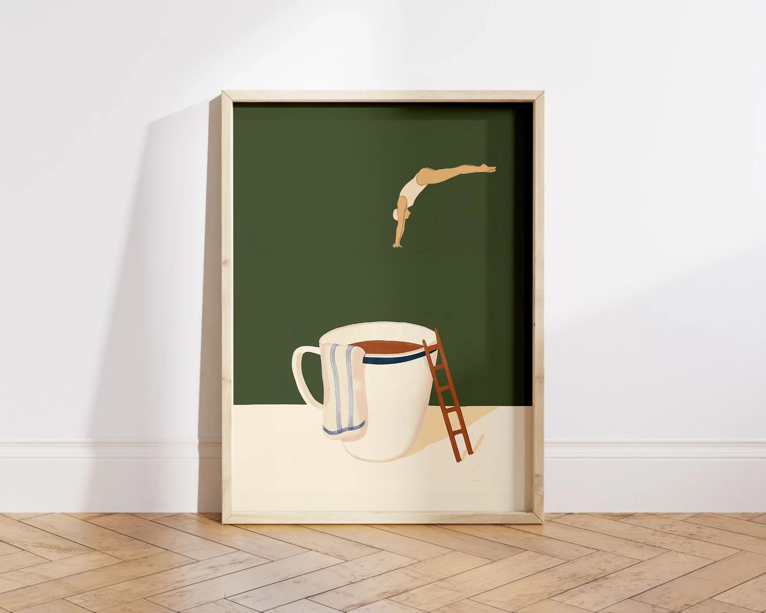 Coffee Diver Canvas Prints Kitchen Good Morning Coffee Wall Art Posters for Modern Living Room Home Decor Coffee Lovers Gifts