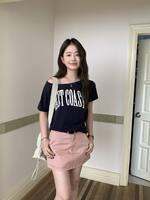 YOULIZHIHUA | Off-shoulder Design T-shirt