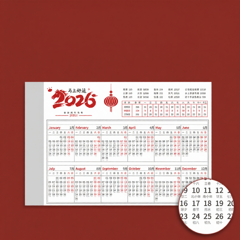 JIELI | 2026 Year Calendar Paper Desk Calendar Planner