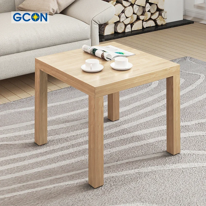 Zhiguang Solid Wood Coffee Table Small Square Table Living Room Modern Simple Small Apartment Side Table Corner Table Bedroom Bedside Table