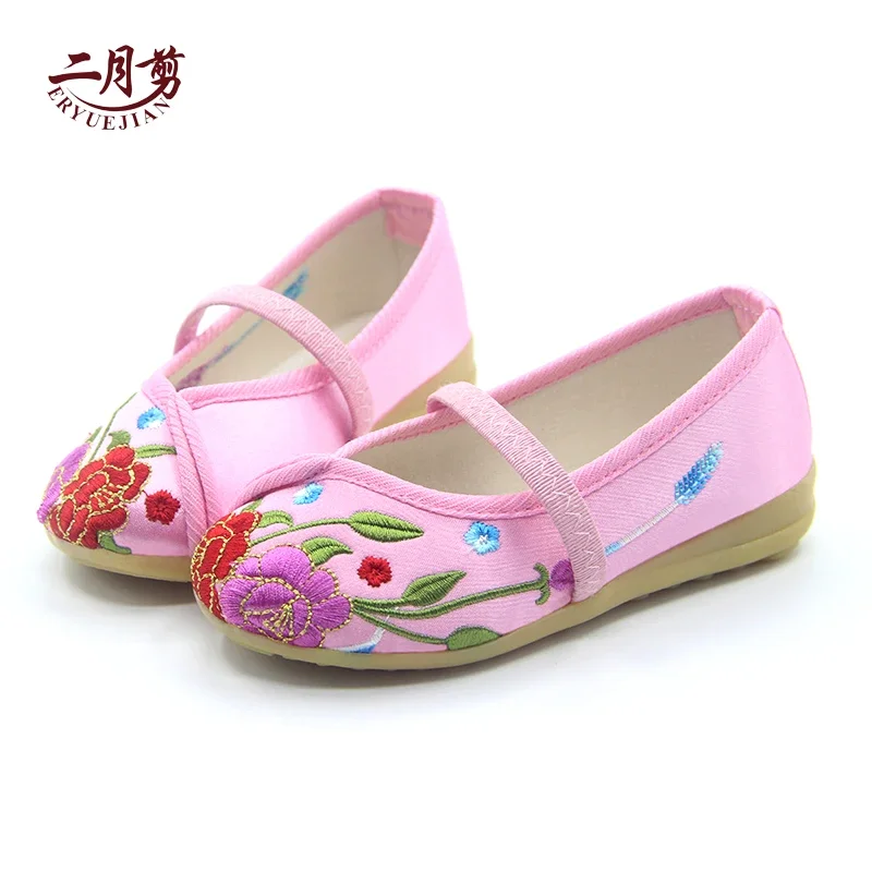 Old Beijing Cloth Shoes Girls Ethnic-Style Children Entirely Handmade Cloth Shoes Tiger Shoes Girls Monk's Shoes Embroidered Shoes CHILDREN'S Shoes