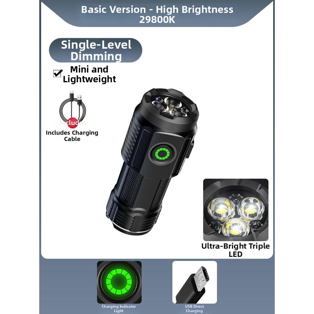 Powerful Long Distance Flashlight Compact Rechargeable