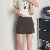 YISOF | Red Vintage American Style High Waist A-Line Bodycon Short Skirt