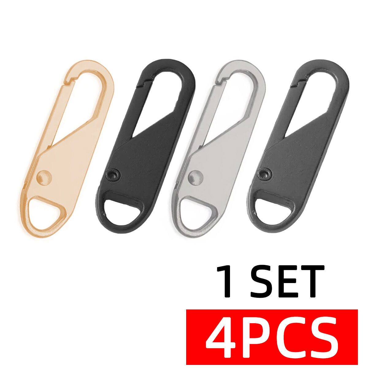 4PCS Zipper Head Replacement Parts Reusable Detachable Durable Multi Functional Metal Zipper Suitable For Luggage And Clothing