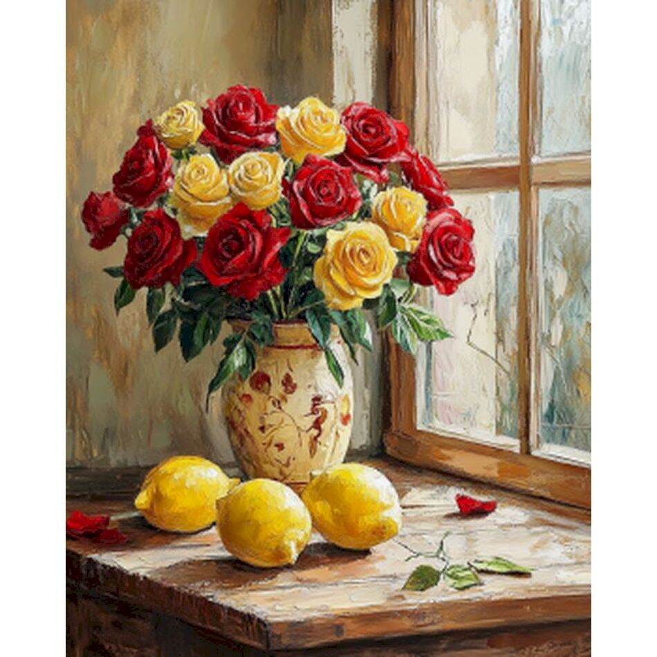 RUOPOTY-Diy Oil Painting By Numbers Flowers Vase Paint Kit Watercolor Picture Frame Markers By Numbers Crafts Acrylic Wall Decor