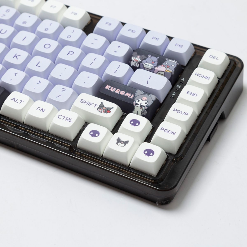 Sanrio Anime Kawaii Kuromi Keycaps  Cartoon Style Mechanical Keyboard Key Caps Cute PBT Key Caps Keyboard Accessories. 