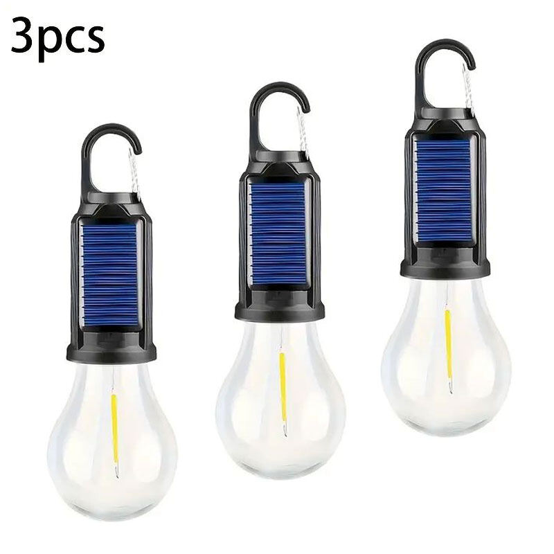 1/3/5 Solar Light Bulbs LED Camping Lights with 3 Modes Outdoor Hanging Tent Lights Suitable for Camping Hiking and Fishing