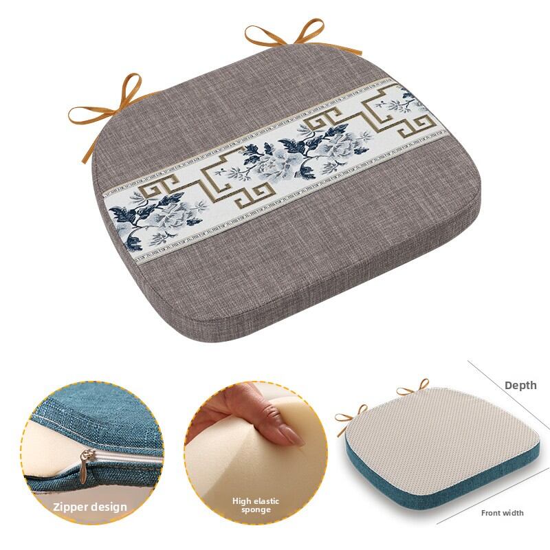 Thickened Horse Hoof Shaped Seat Cushion Office Chair Pad Home Dining Table Chair Pads Four Seasons Anti Slip Design Removable Cover