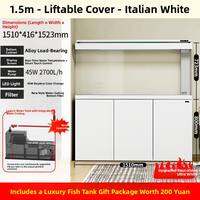Sunsun | Smart Minimalist Aquarium Large Ultra-clear Glass Fish Tank with LED Lamp Bottom Filtration System Fish Tank with Cabinet for Living Room