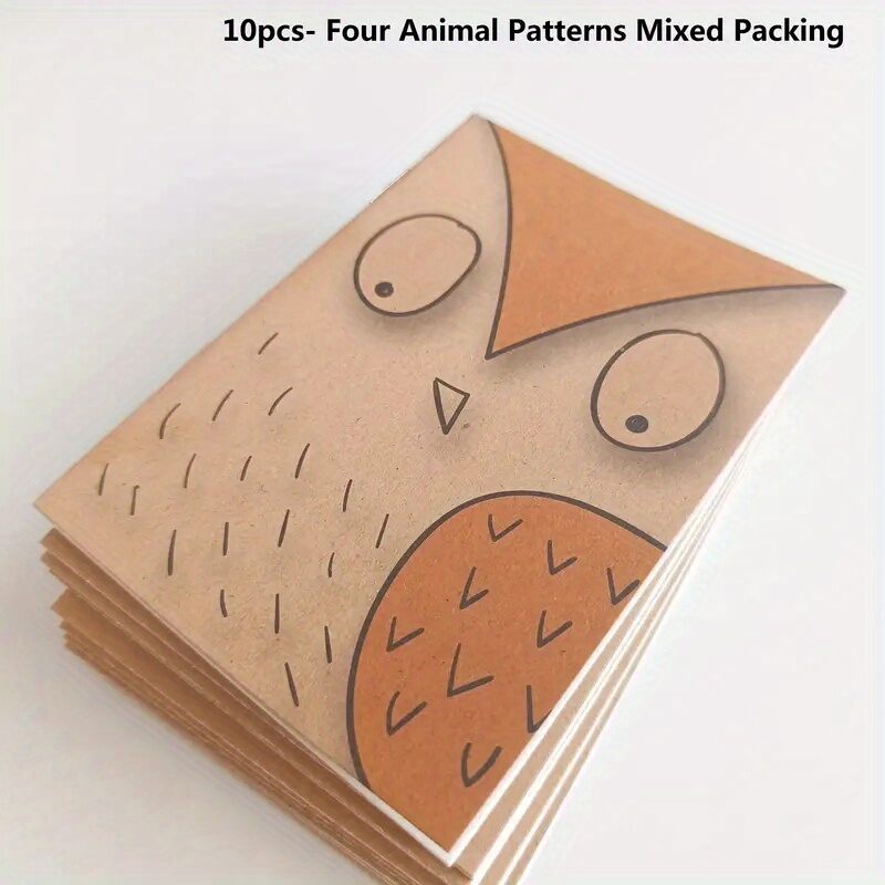 10pcs Small Cute Kraft Pocket Notebook 64K 16-Sheet Blank Mini Journal Memo Notepad For Student Traveler School Supplies