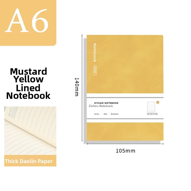 Thick Soft Leather Notebook A5 Size Simple Ins Style Artistic Premium College Student Diary Business Meeting Record Female Version