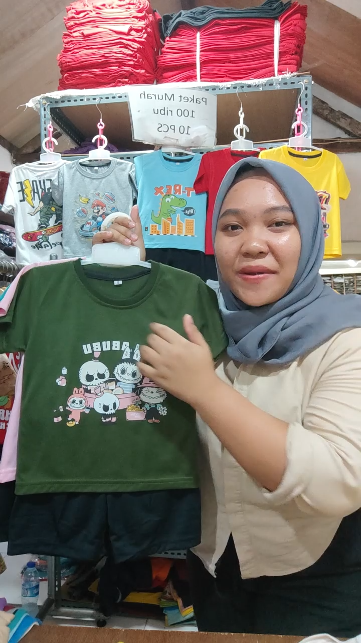 Baju Kaos Setelan Anak Perempuan Karakter Labubu Lucu Unisex 1 - 10 Tahun - Hypelane Kids - DTF