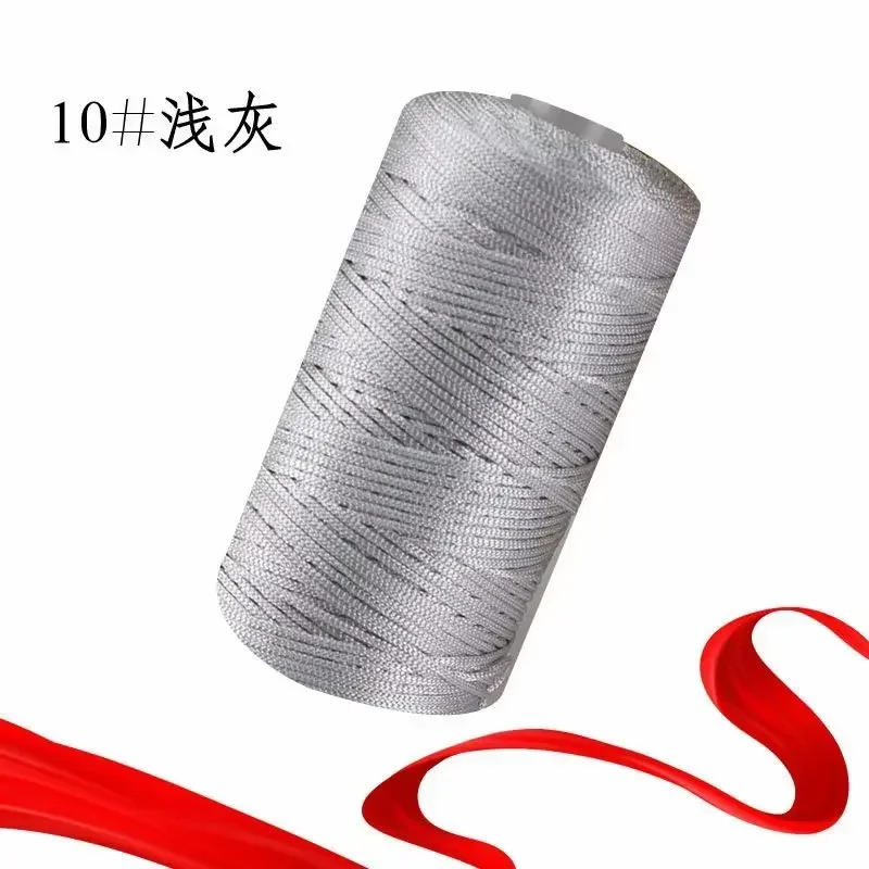 New Summer Crochet Yarn 1.5mm Thin Ice Cotton Thread for Hand Knitting Bag Hat Shoes 100g Hollow Line Colorful Nylon Cord