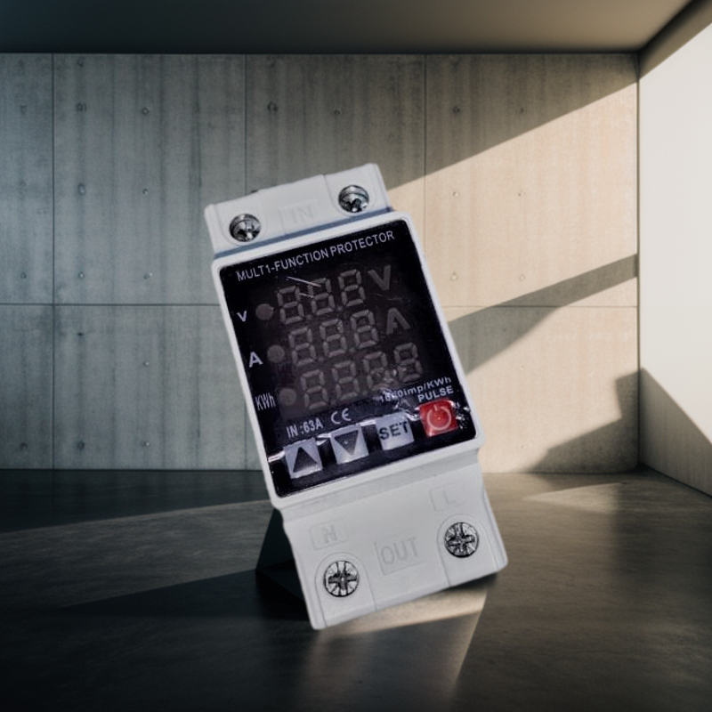 Multifunction Voltage and AMP Protector 3IN1 Display Voltage Relay 220v Touch Adjustable Current Voltage Protective With Kwh Meter Surge Protector. 