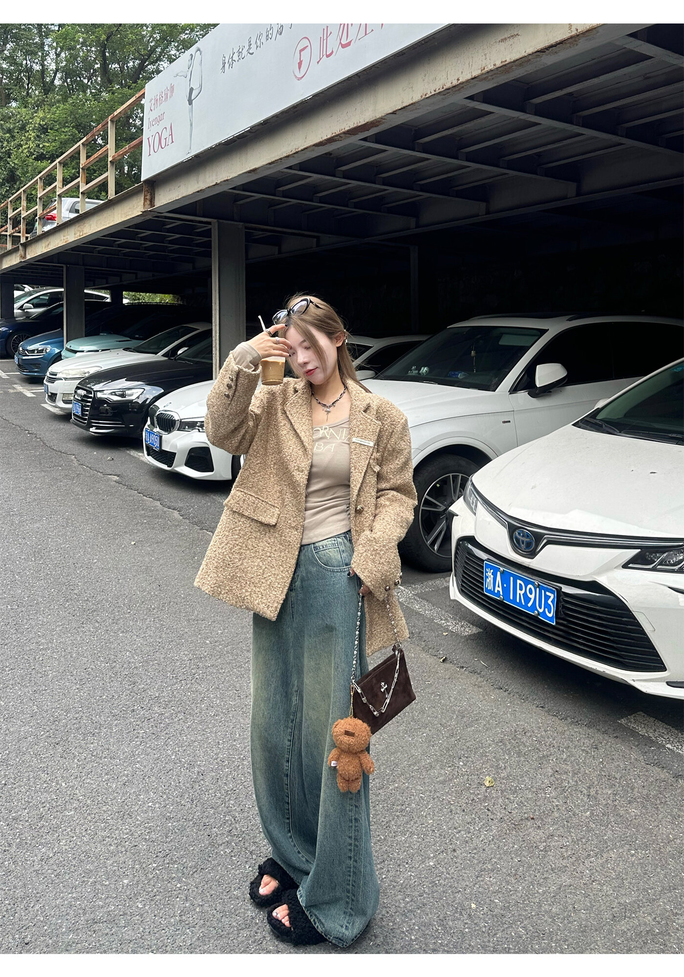 High Waist Wide Leg Jeans Women's Loose Fit Washed out Style Spring Autumn Denim Pants by LUU Peach Joy Slimming Effect · v2