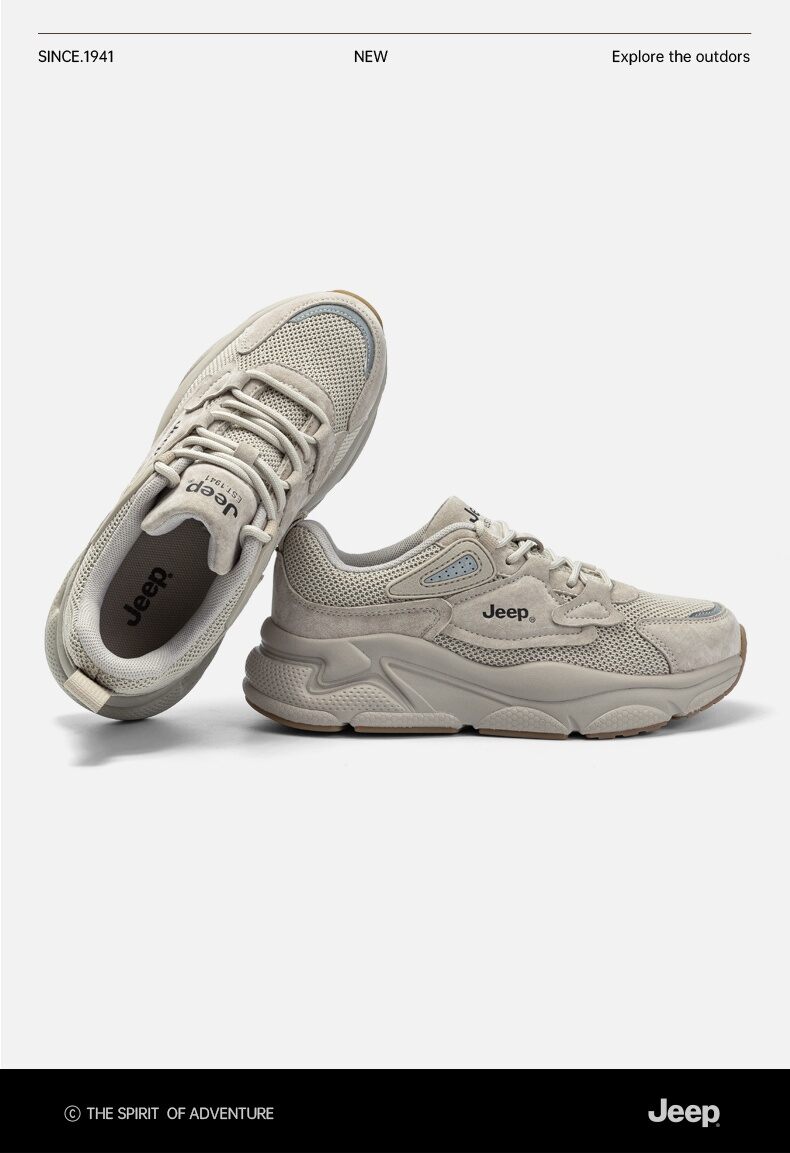 Jeep Breathable Mesh Soft Bottom Thick Bottom Dad Shoes Women's 2025 New Summer Lightweight Casual Sports Shoes · v8