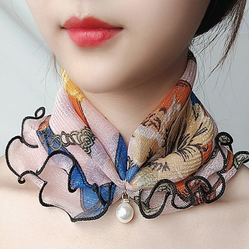 Sunscreen Mesh Pullover Small Scarf Women S Veil Bandana Neck Scarf Spring And Autumn Thin Fashion All Match Face Covering Scarf Lazada Singapore