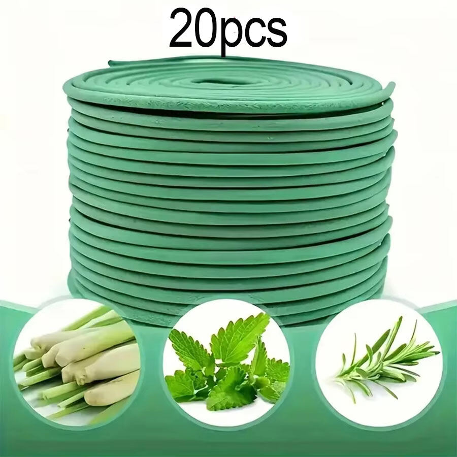 Natural Lemongrass Scent 20/40pcs Citronella Incense Coils with Holder - Outdoor Poolside Patio Porch Deck Camping