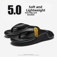 JIFANPAUL | Summer Outdoor Slip Resistant Durable Flip Flops for Men Non Slip PVC Sandals with Clip Toe Design Arch Support Thick Sole for Beach Pool House Wear