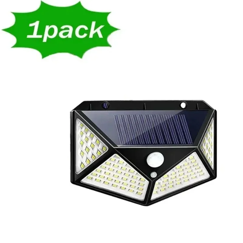 1/2/4/6Pcs 100 LED Solar Wall Lights Outdoor PIR Motion Sensor Powered Street Lamp Sunlight Garden Decoration Lamp Post
