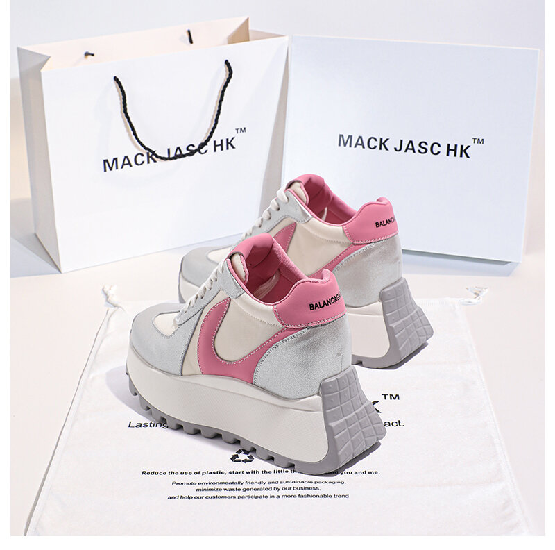 Hong Kong HK Agan Shoe 2025 Primavera Estate Nuove scarpe sportive traspiranti con tacco alto con plateau spesso da donna