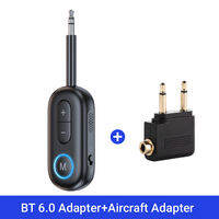 Bluetooth 6.0 Audio Transmitter Receiver 3.5MM AUX Hifi Stereo Music Wireless Adapter With Mic For Car Airplane TV PC Headphone