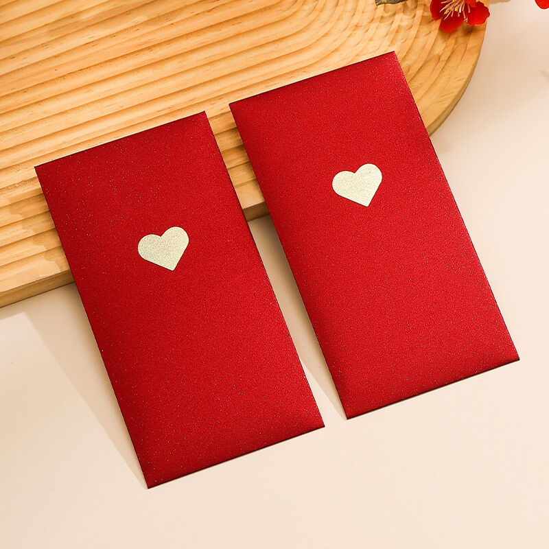 Wedding Red Envelope Heart Shaped Simple Personality Universal Greeting Love Gift Bag Chinese Knot Traditional Craft Red Packets