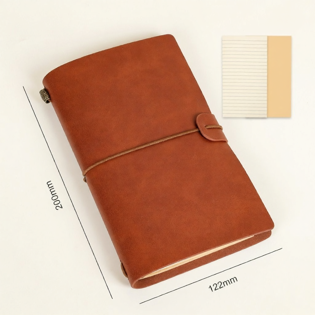 Vintage Travel Diary Notebook Customizable Logo