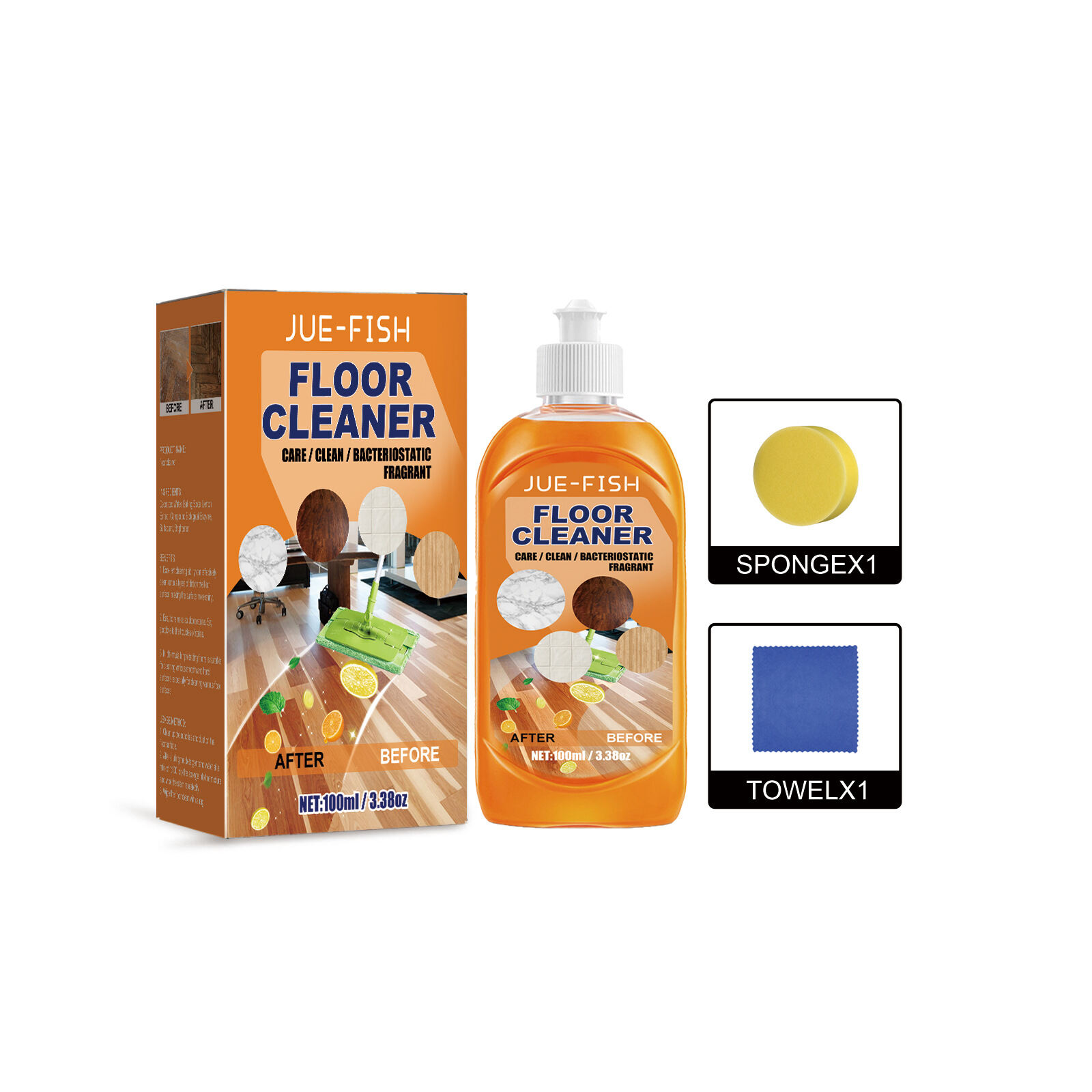 Jue-Fish floor cleaner powerful decontamination descaling wood floor ...