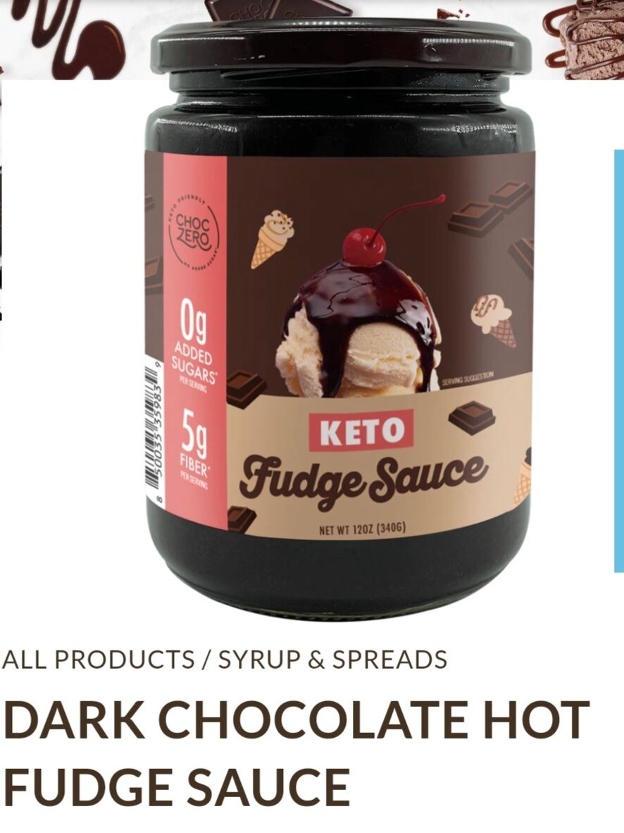 Keto Vegan💕 Choczero SUGAR FREE Dark Chocolate Hot Fudge Sauce 🍫🍨