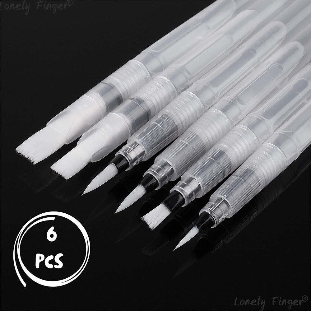 6/18PCS Watercolor Brush Pens Set - Super Easy to Use and Fill for Water Soluble Colored Pencil Aqua Brush Pen Gift Ideas