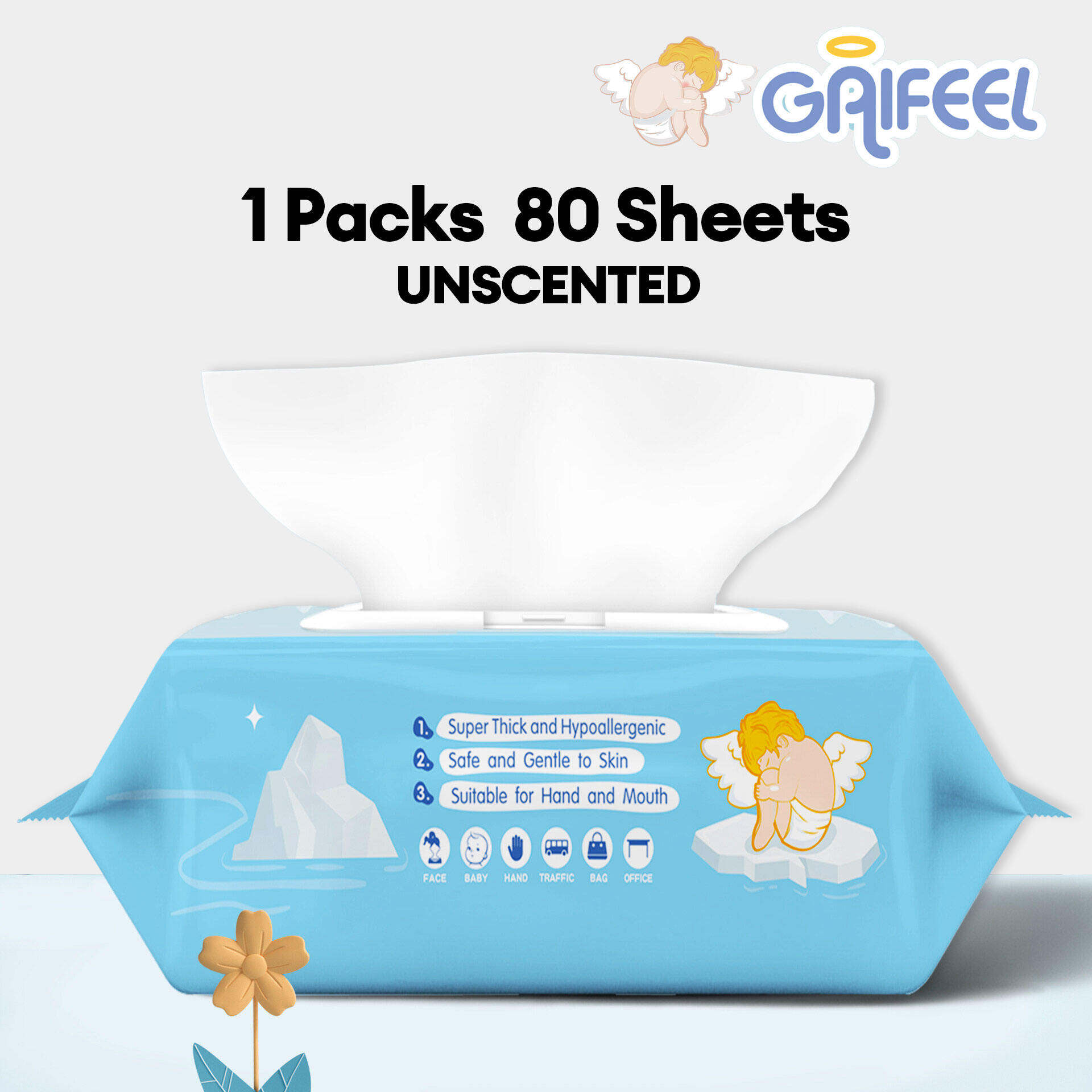 GAIFEEL Baby Wipes Unscented Wet Wipes for Baby 1 Pack