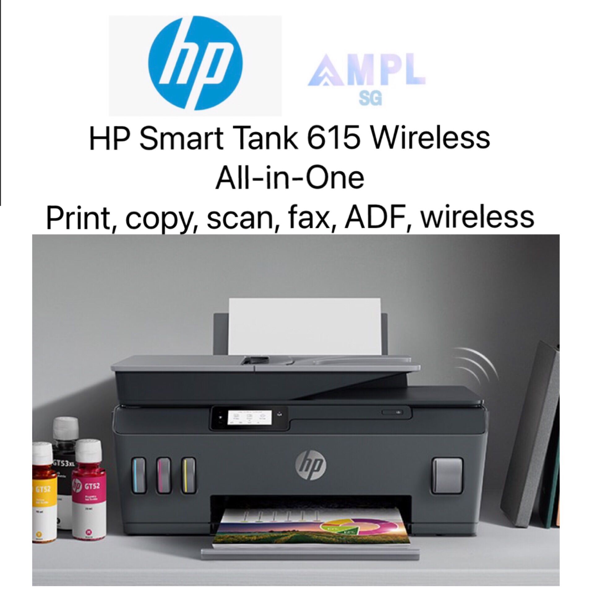 HP Smart Tank 615 Wireless All-in-One  Print, copy, scan, fax, ADF, wireless Singapore