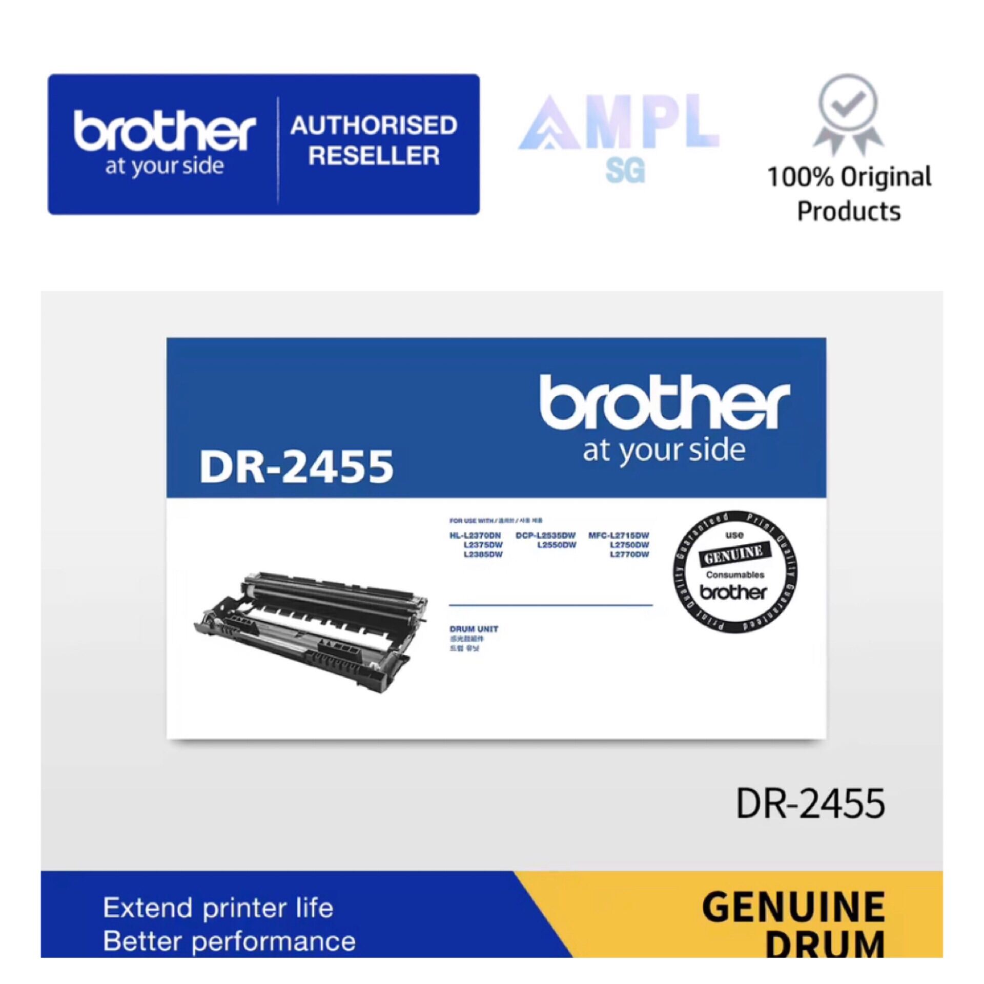 Genuine Brother TN-2460 Toner | TN-2480 Toner | DR-2455 Drum Unit Kit ...