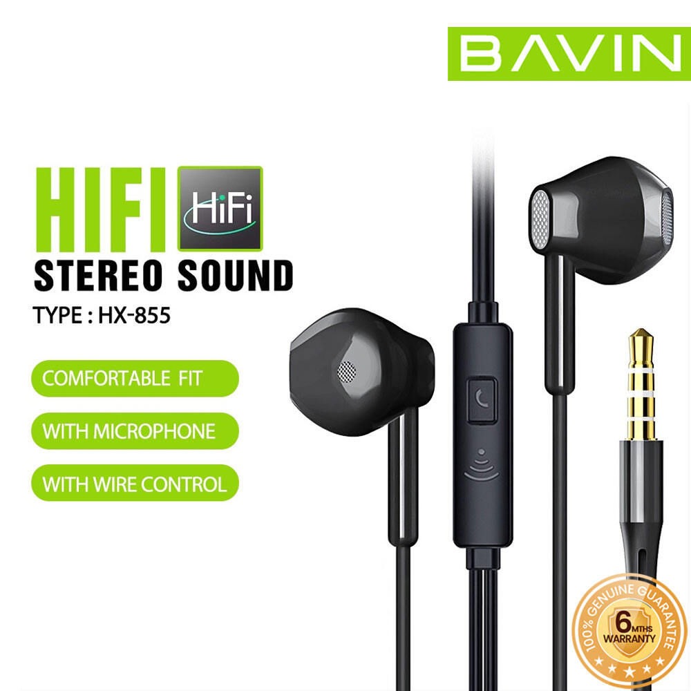 BAVIN HX855 High Bass Wired Earphones, Stereo Sound Quality